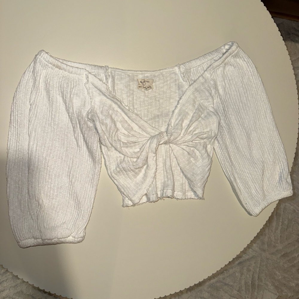 Urban Outfitters Cream Off-Shoulder Blouse